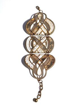 Beaded metal cuff bracelet